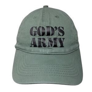 God's Army Strapback Hat Green One Size Adjustable 6 Panel Big X